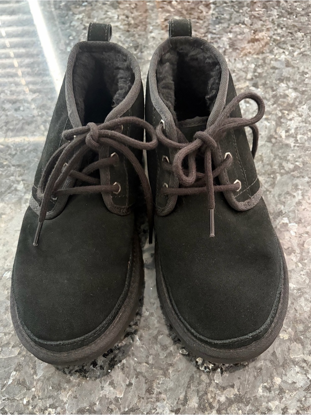 UGG Black Suede Lace-Up Women's Ankle Booties